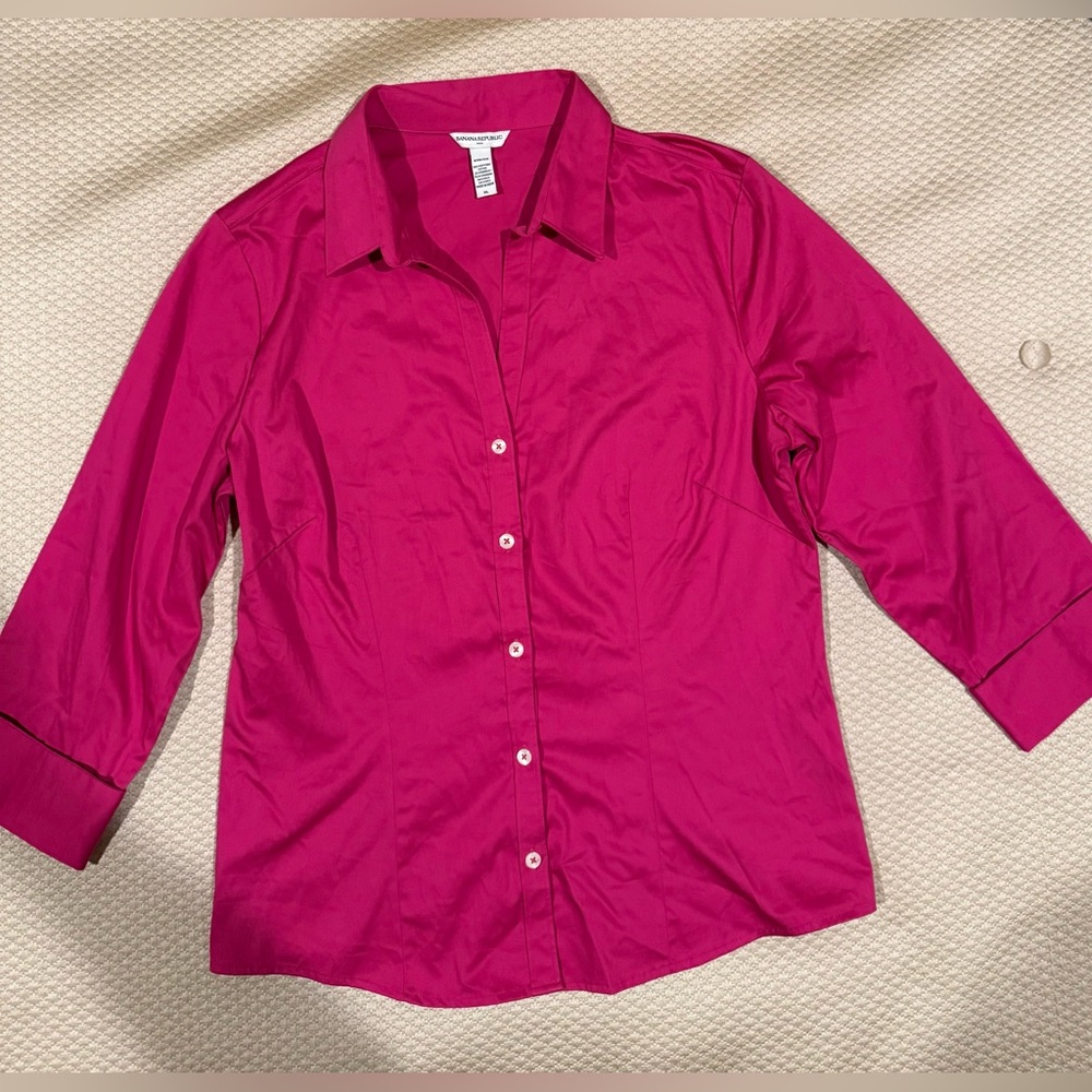 EUC-Banana Republic Fuchsia Button-Down Shirt - Picture 10 of 10